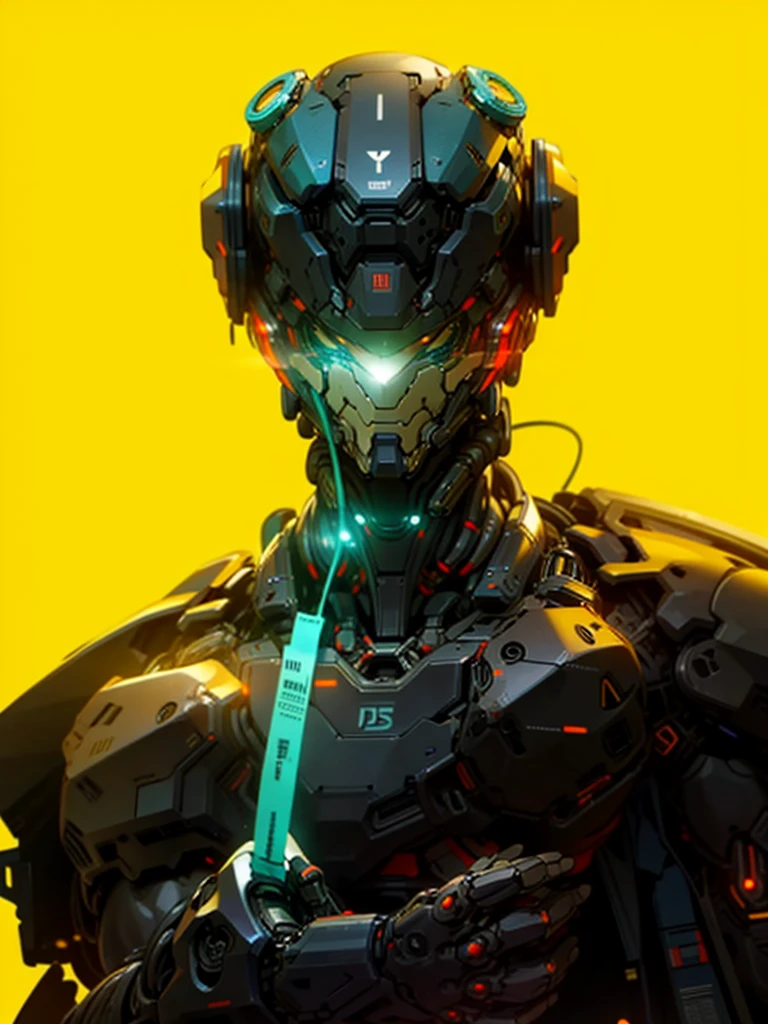 dark_imaginary,cyberpunk,(Saw,Saw man,red:1.1),1man,Mechanical Marvel,Robotic presence,Cyber Guardian, Dark cyberpunk