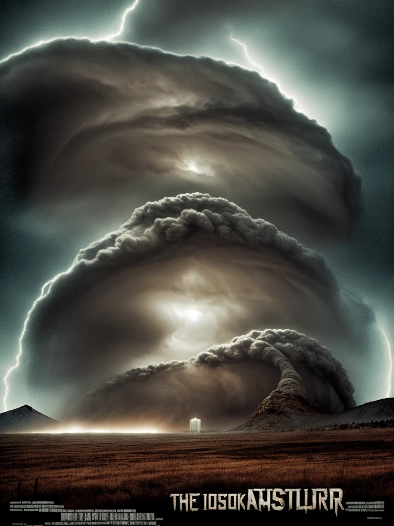film poster for horror pseudo mockumentary found footage, (the twister), American horror film, a meteorological crew researching storms in the Rocky Mountains, mega tornado disaster, scary and tense documentation, researching the speed of a tornado, surviving in the middle of a giant storm, tornado terror threatening, falling victims, Lilapsophobia, heavy rain, film posters, American horror film posters, 1999 films