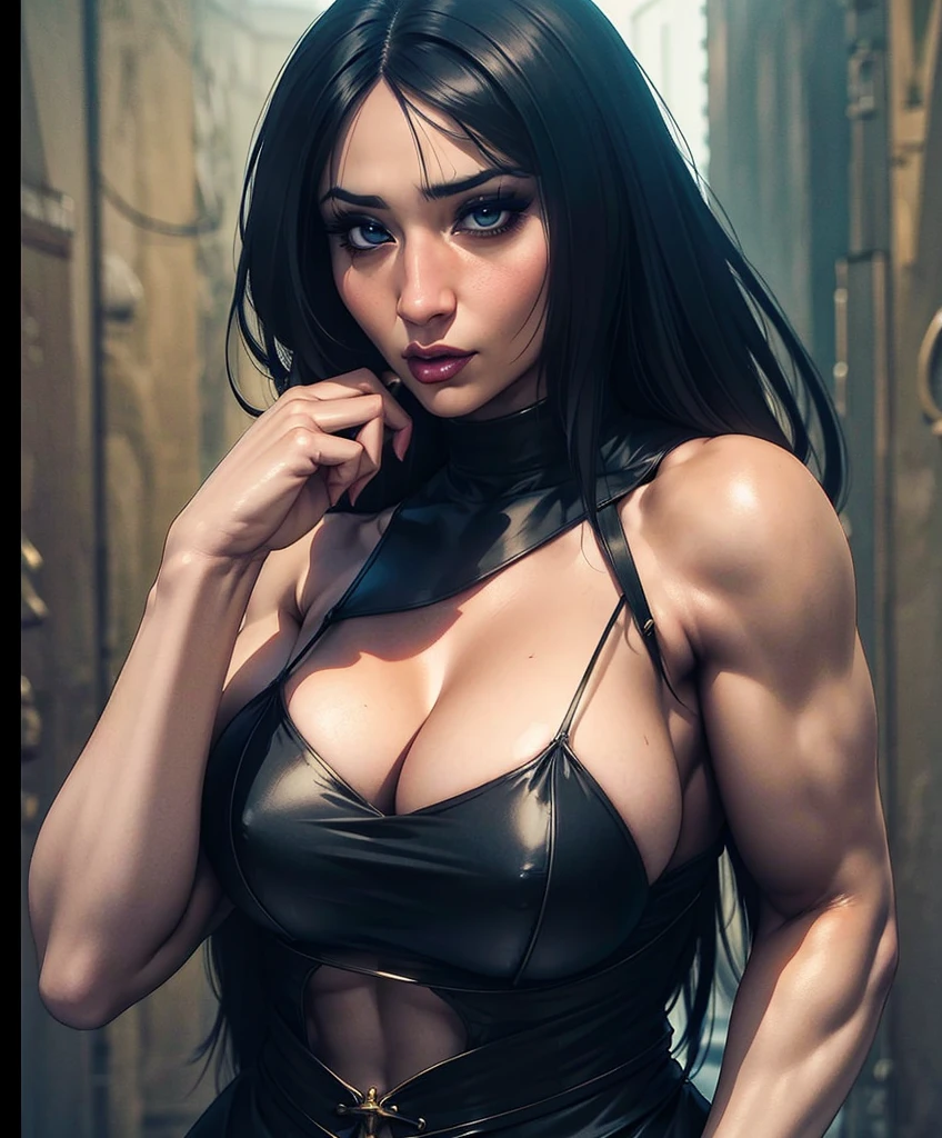 (((Single character image.))) (((1girl))) (((Dressed in medieval fantasy attire.))) This is a fantasy character portrait. (((Looks sultry and wanton.))) (((Looks like a woman who gets what she wants.))) (((Background to image is dark and eerie.))) Generate a stereotypical fantasy character. The character is female and has all the typical tropes of a fantasy character. Upper body shot. Looks like she has sexy features. She looks fierce and exciting.best quality:1.0,hyperealistic:1.0,photorealistic:1.0,madly detailed CG unity 8k wallpaper:1.0,masterpiece:1.3,madly detailed photo:1.2, hyper-realistic lifelike texture:1.4, picture-perfect:1.0,8k, HQ,best quality:1.0,
