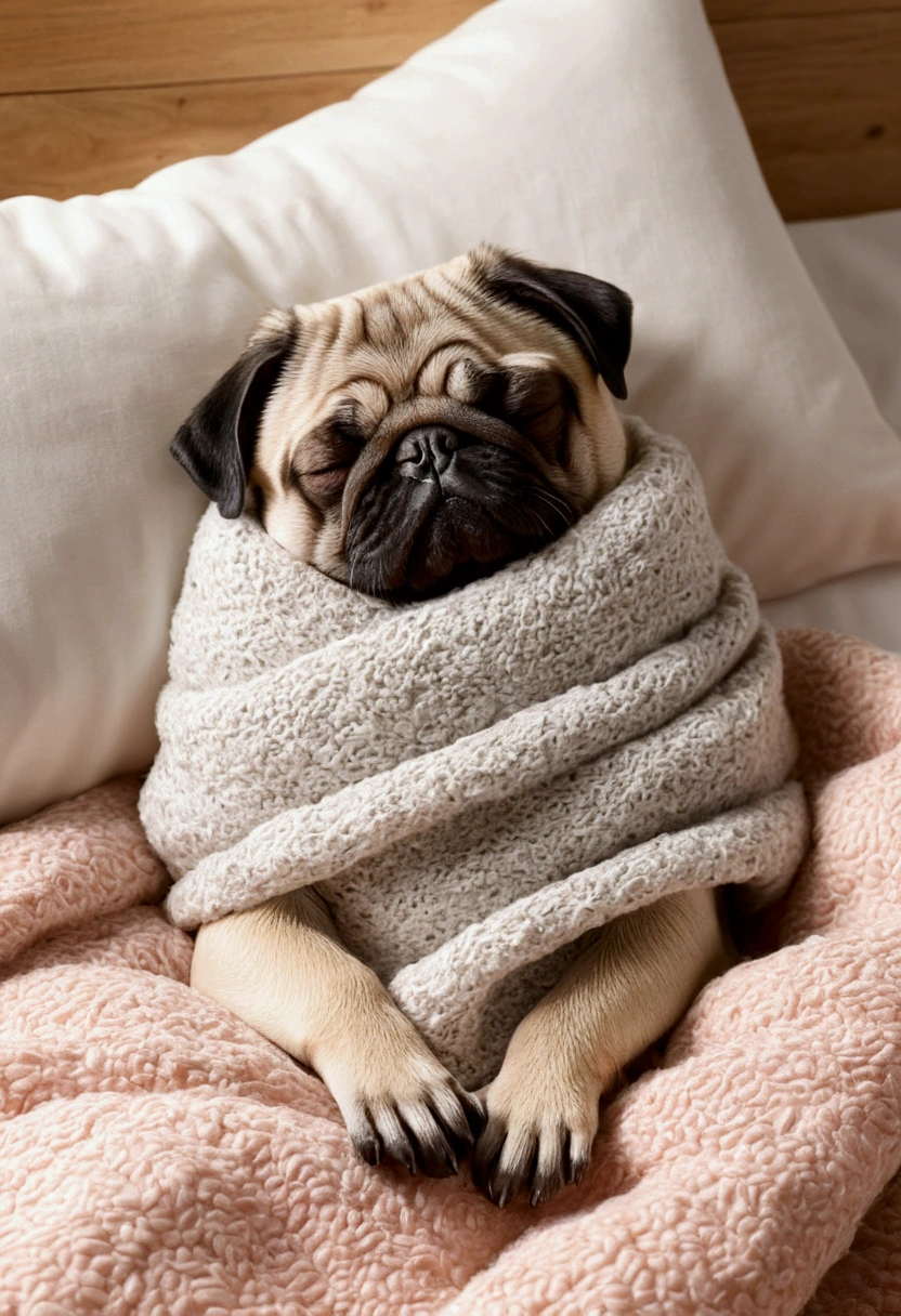 Make a cute sleeping Pug Dog