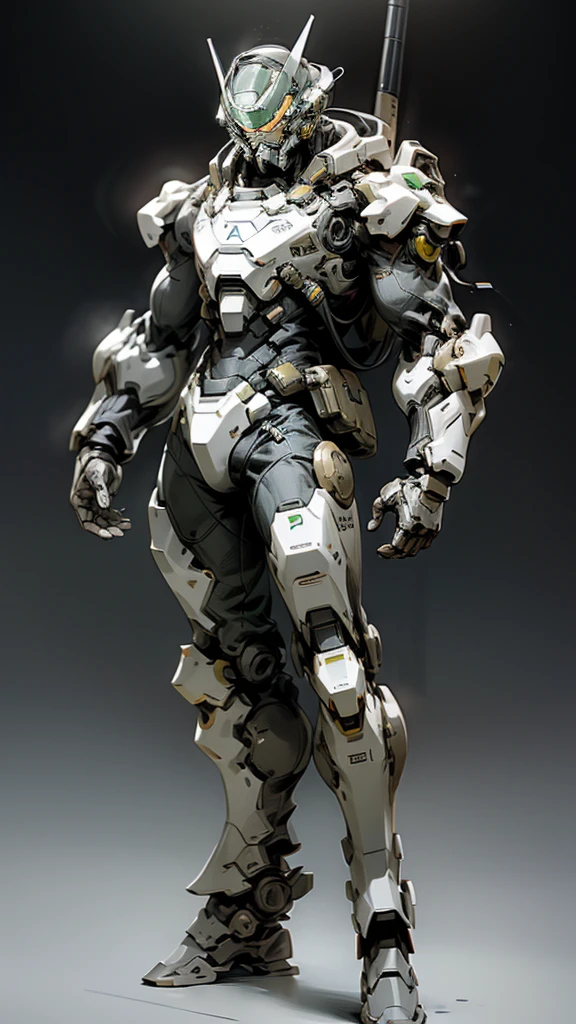 1 person，Full body dark gray benzene heavy armor suit，Detailed Master Chief helmet，male，It&#39;s snowing all around，ruins，End of the World，Carrying heavy objects