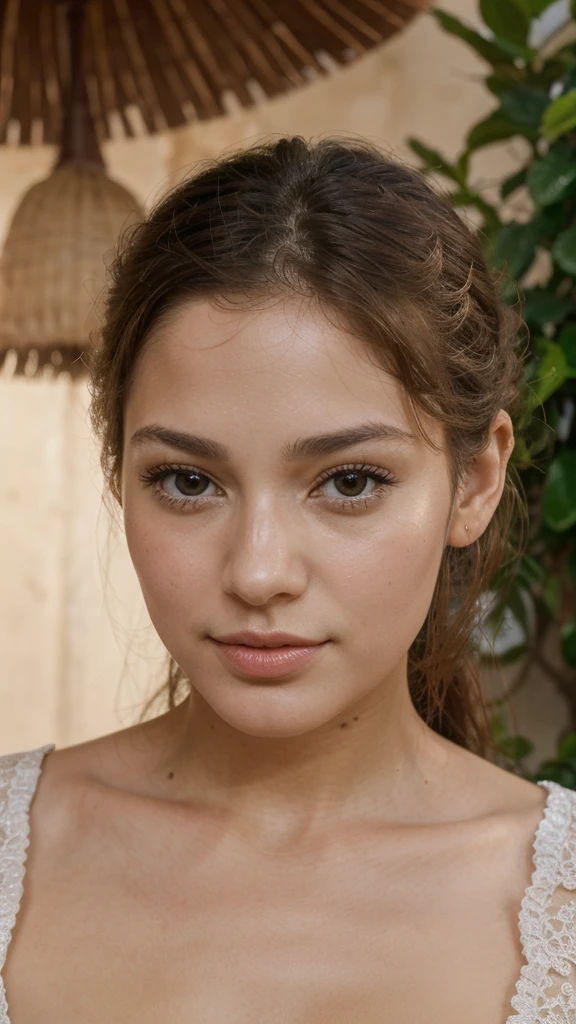 Portrait de femme , pretty nymph face, matte de can , luscious lips, from front shot, tres jolies , stands out from the others, small nose and almond-shaped eyes , (levre pulpeuse 1.1)