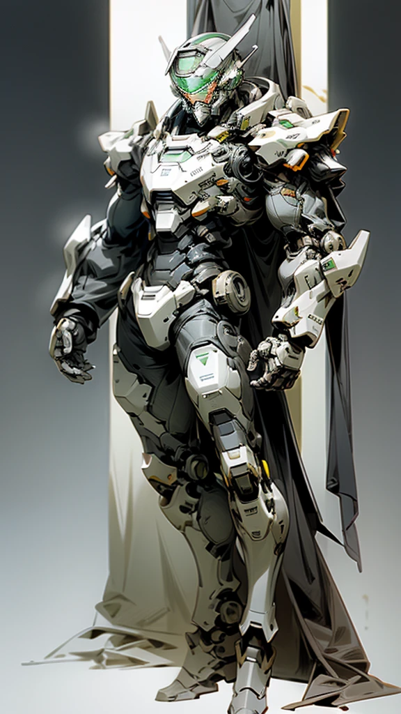 1 person,Full body dark gray benzene heavy armor suit,Detailed Master Chief helmet,male,It's snowing all around,ruins,End of the World,Carrying heavy objects