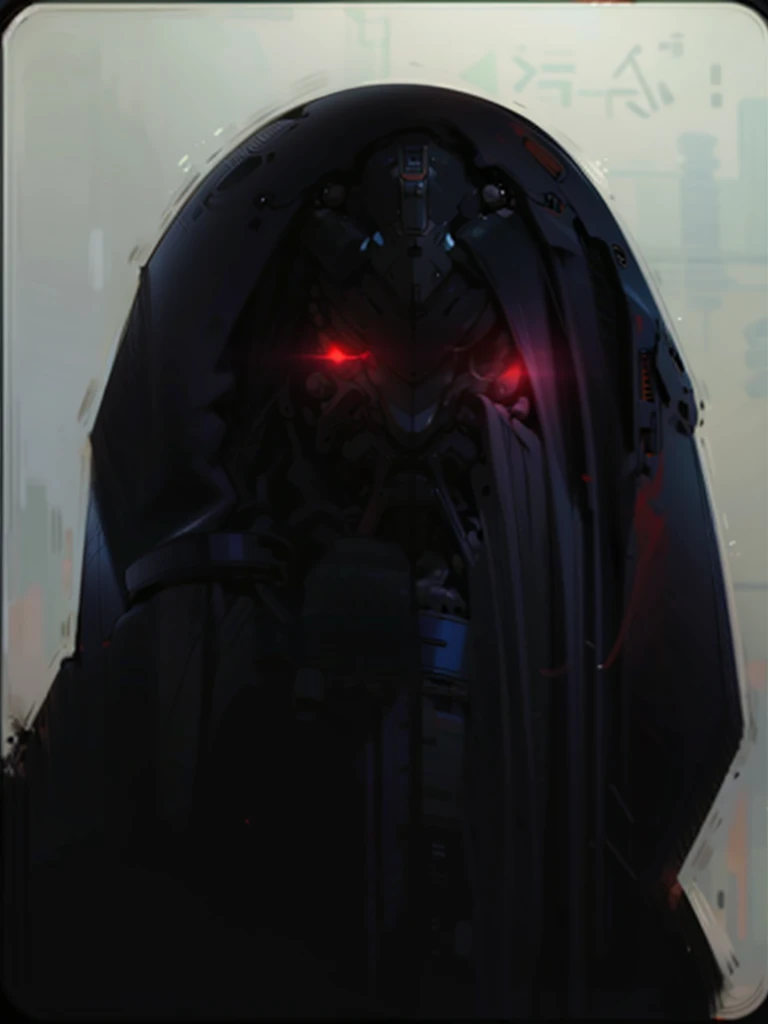 dark_imaginary,cyberpunk,(Saw,Saw man,red:1.1),1man, Jamhama is a mechanical marvel,Robotic presence,Cyber Guardian, Dark cyberpunk