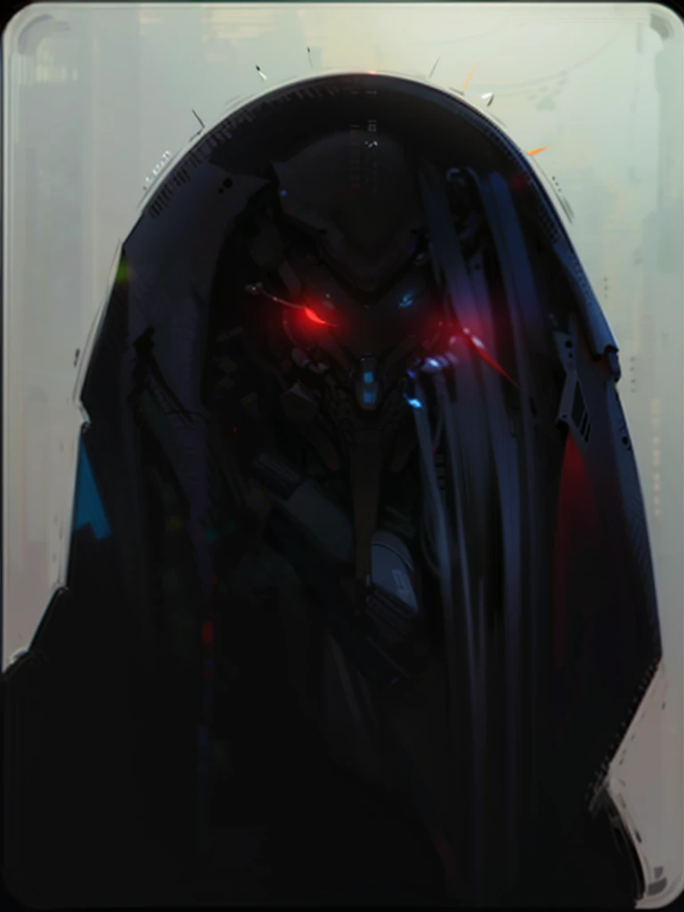dark_imaginary,cyberpunk,(Saw,Saw man,red:1.1),1man, Jamhama is a mechanical marvel,Robotic presence,Cyber Guardian, Dark cyberpunk