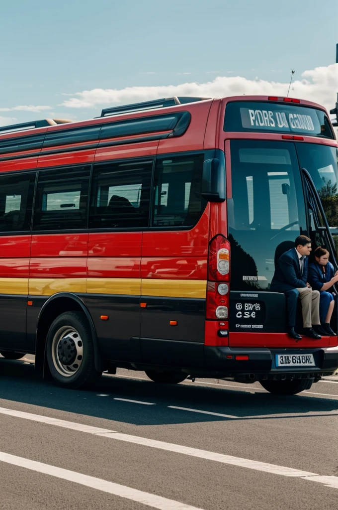 People waiting for a minibus
