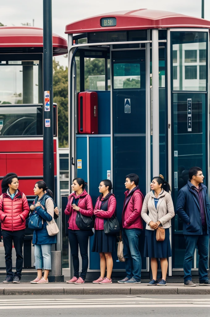People waiting at the bus stop