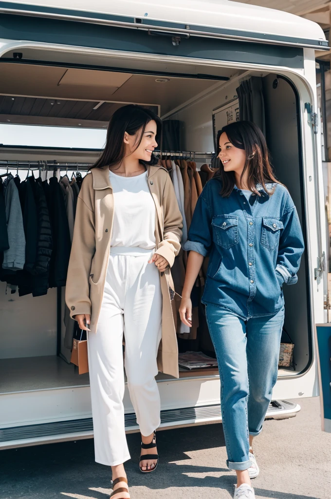 Shopping in a camper