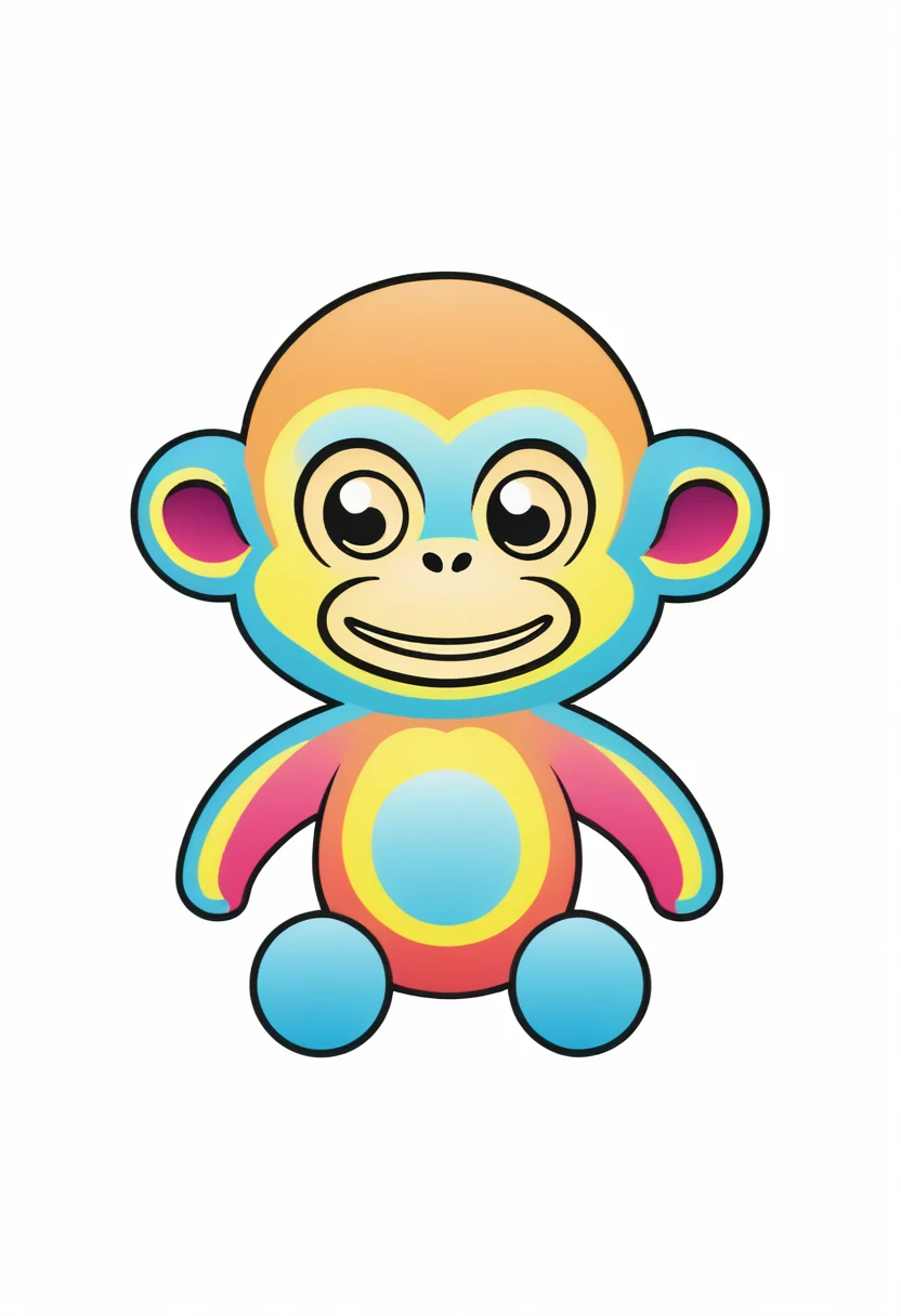 monkey monster, horror monkey, colorful