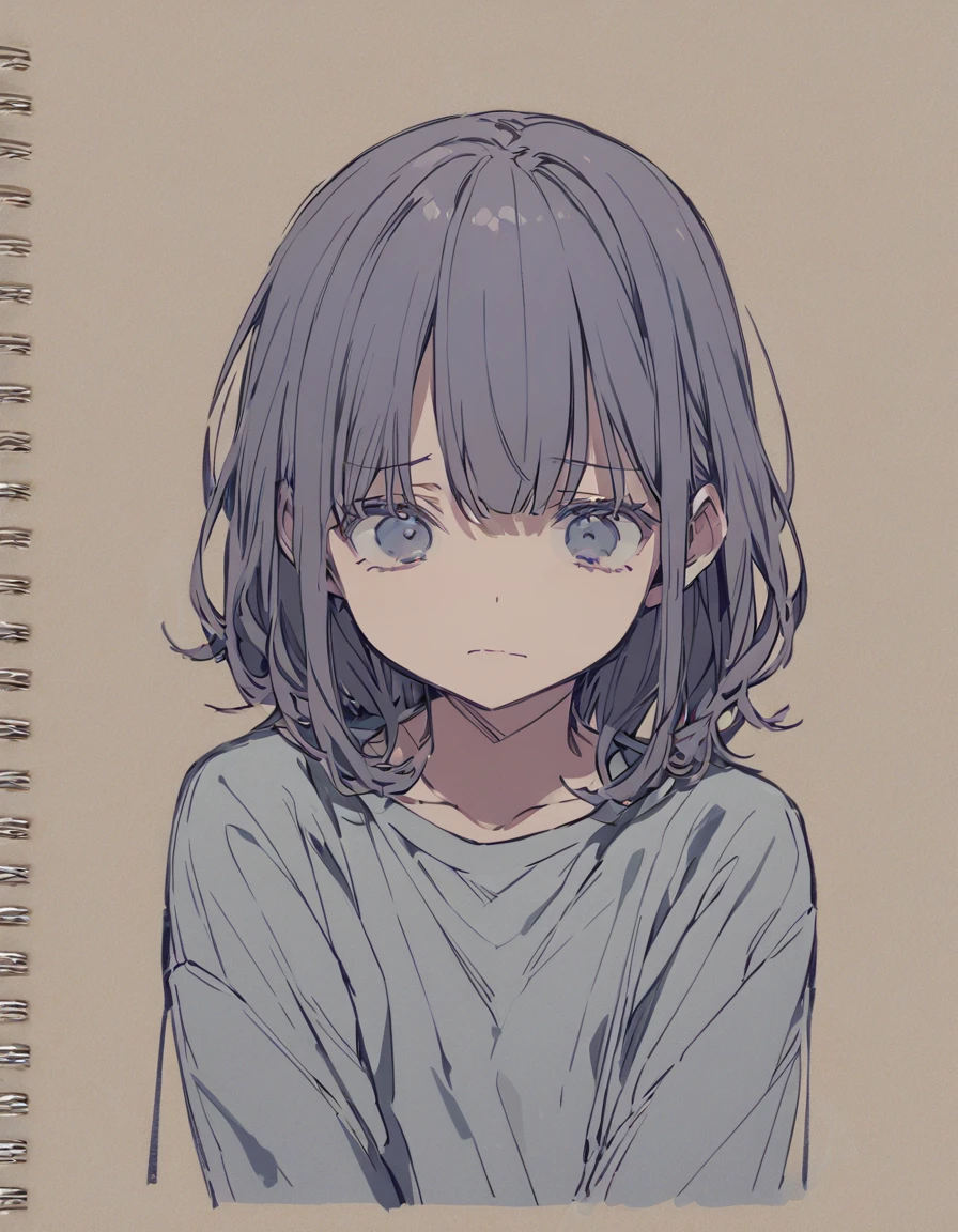 Girl with a depressed face