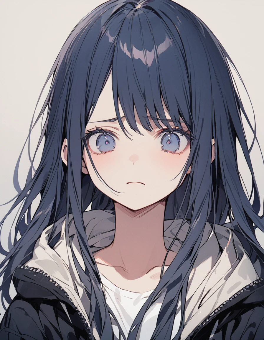 Girl with a depressed face