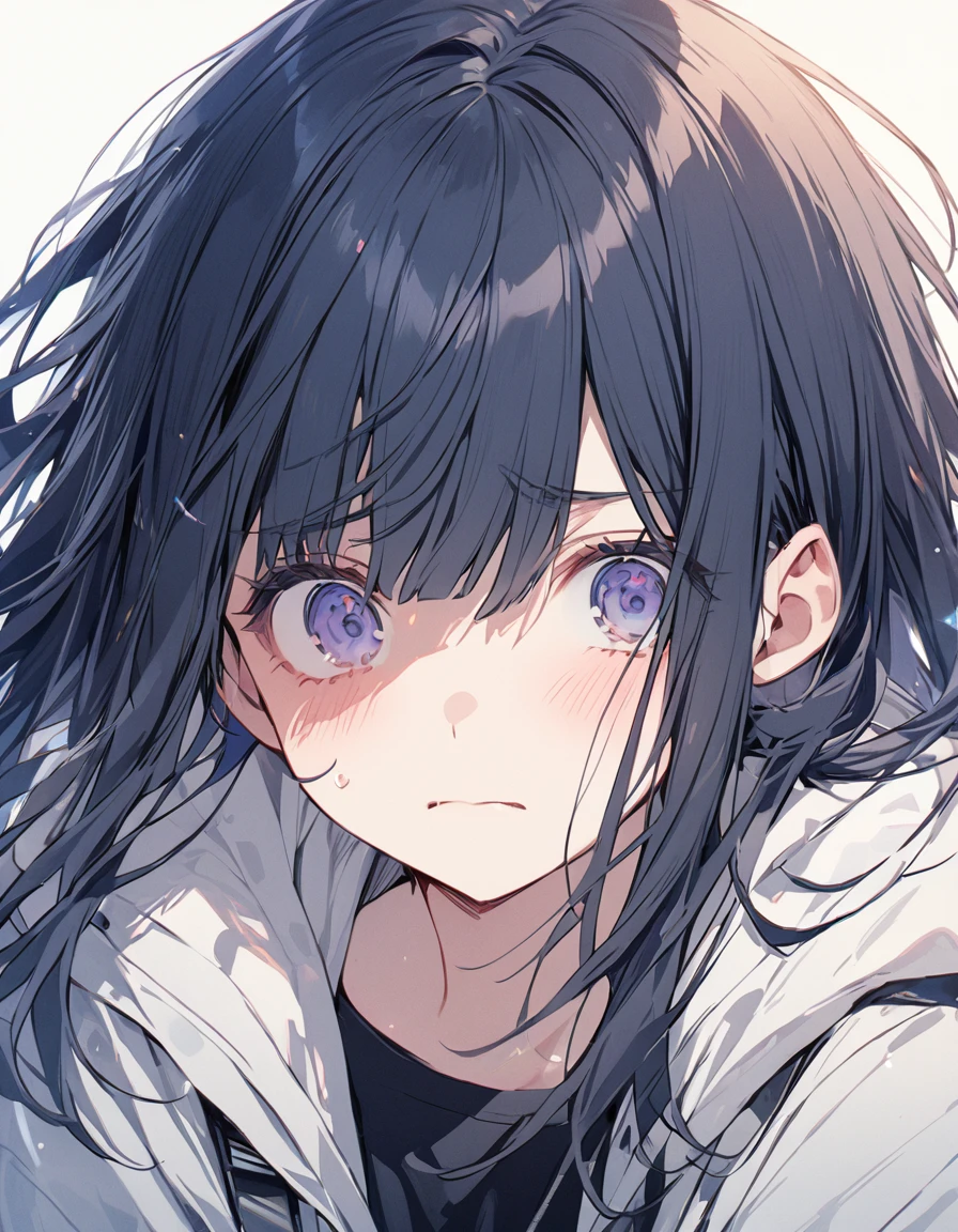 Girl with a depressed face
