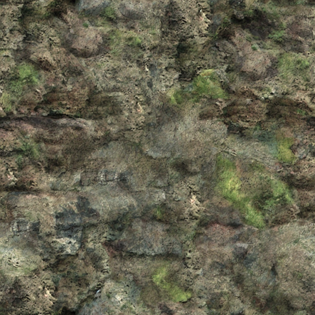 High quality, photo, seamless texture, hill, rock, cliff, moss