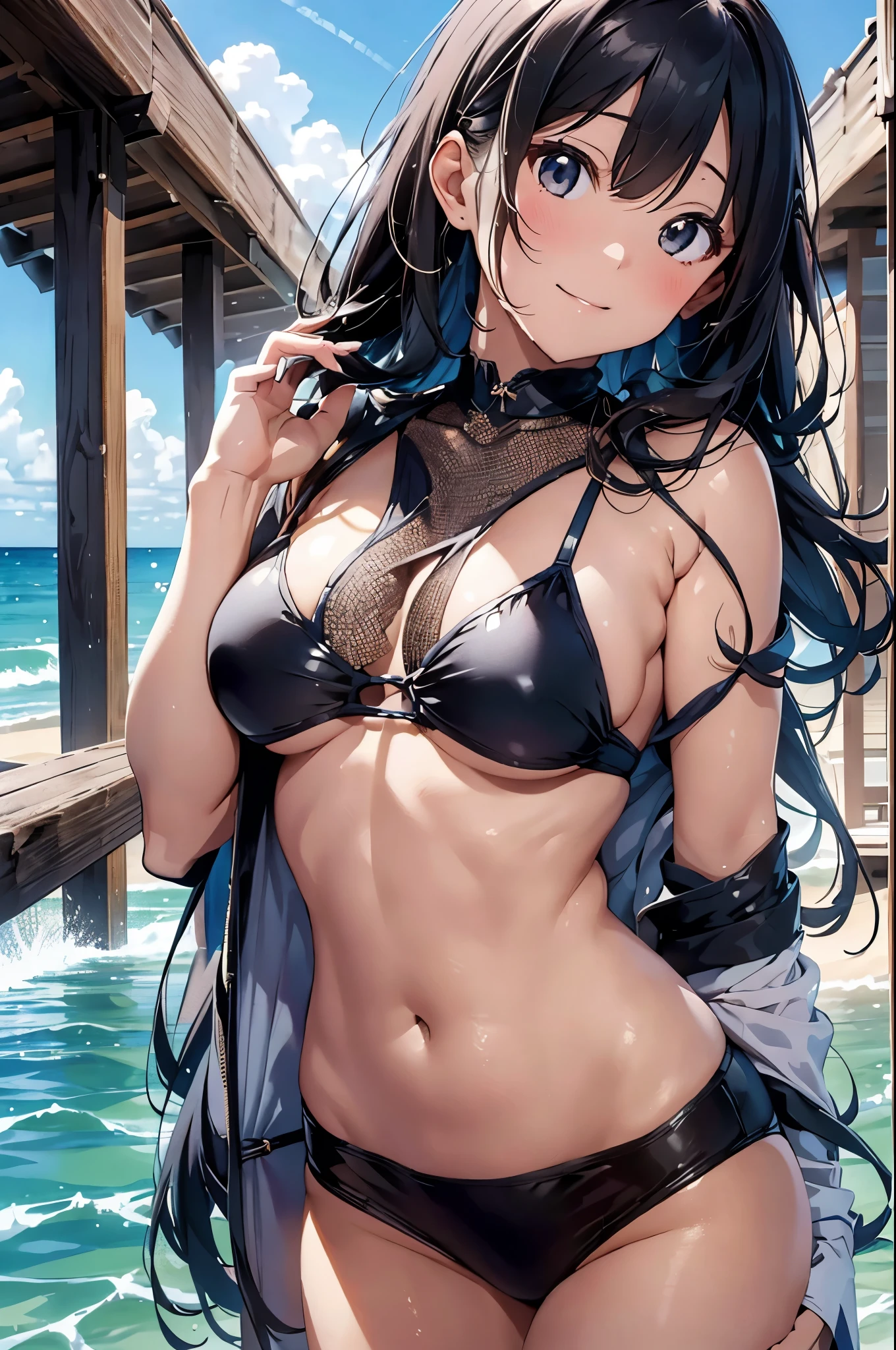以下は2000文字of詳細なプロンプトです::
--- Very detailed, Realistic, high-resolution 4K image of a beautiful woman standing topless by the seaside. of woman is the main focus of the image, with every detail of her appearance meticulously depicted to emphasize her natural beauty and the artistic nature of the scene. She has been a long time, Flowing, Wavy hair cascading down the back, catching the sunlight and shimmering with natural highlights. 彼女of肌は日焼けしている, Give her health, Shining and contrasting beautifully with bright light, 彼女of後ろには澄み切った青空.
Her eyes are expressive and captivating, reflecting the joy and warmth of a perfect summer day. She is gentle, warm smile that exudes confidence and contentment, inviting viewers to share in the serene and blissful atmosphere of the seaside. Her facial features are soft and harmonious, 自然な優雅さが彼女of魅力をさらに引き立てる.
of woman is standing confidently topless, emphasizing her natural beauty and the of the summer beach setting. 彼女of姿勢はリラックスしていながらも落ち着いています, embodying a sense of ease and grace. 彼女of肩は少し後ろに引かれている, and her arms hang naturally at her sides, 彼女of姿勢of自然な美しさをさらに引き立てている. of focus on her toplessness is tasteful and artistic, ensuring that the image remains elegant and sophisticated.
of background of the image features a stunning seaside landscape, In the endless blue sky, ふわふわof白い雲が点在. of gentle waves of the ocean lap at the shore, creating a soothing and rhythmic backdrop that complements the tranquility of the scene. of sandy beach extends into the distance, with the golden grains of sand sparkling in the sunlight.
In the distance, a few beachgoers can be seen enjoying the sun and sea, Enhance the tranquil atmosphere. of overall atmosphere of the image is bright, warm, and summery, 喜びof気持ちを呼び起こす, relaxation, and . of