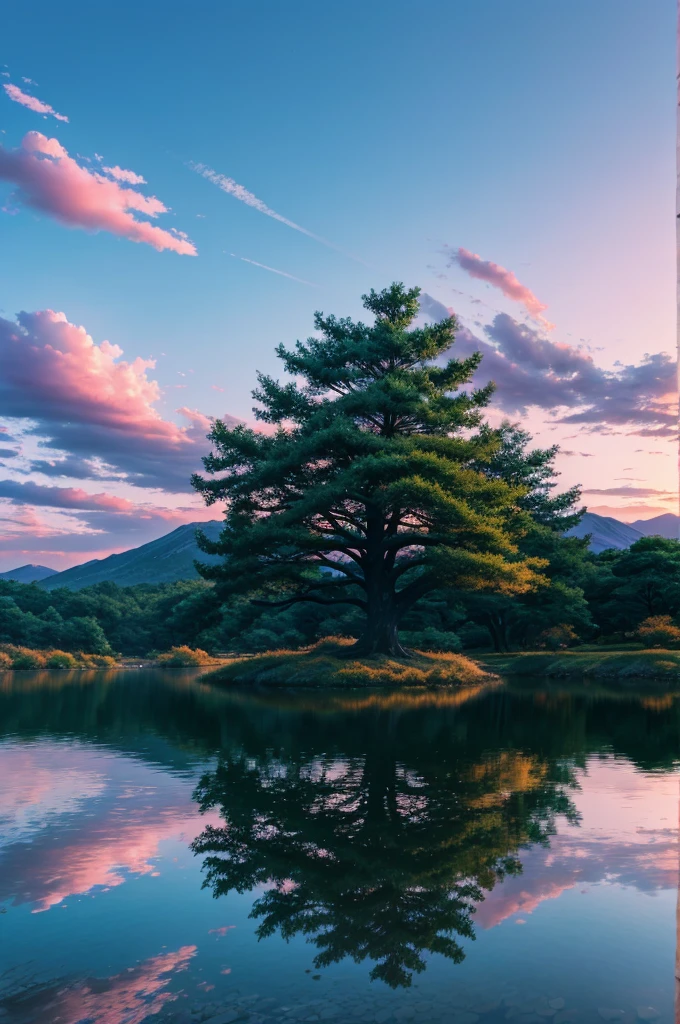 Create a beautiful anime landscape with full detailed and in 4k ultra