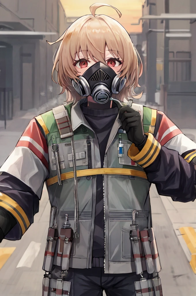 master piece, high quality, 8k, respirator, 1woman