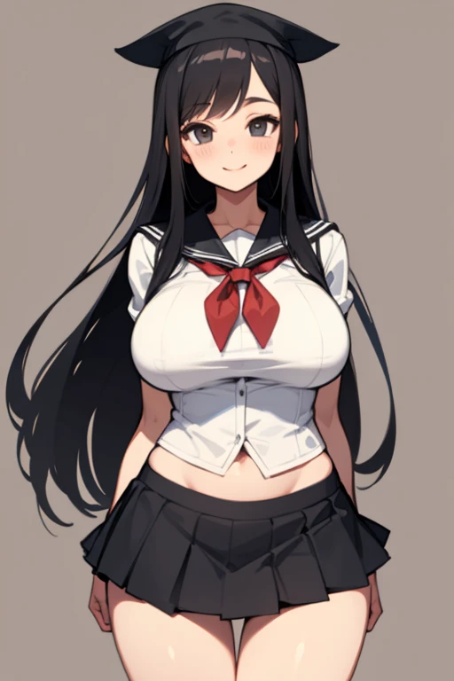 Big Tits,mini skirt,smile,Long Black Hair,student