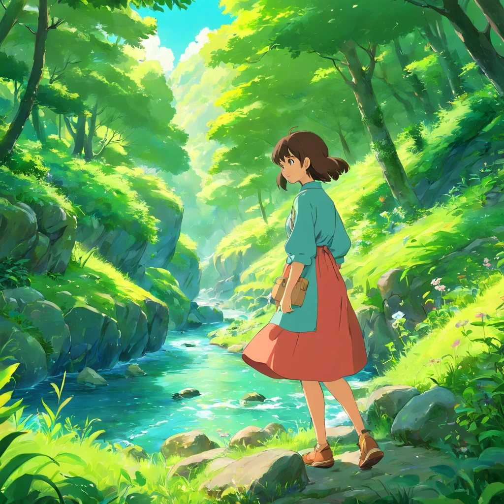 Nature、stream、One Girl