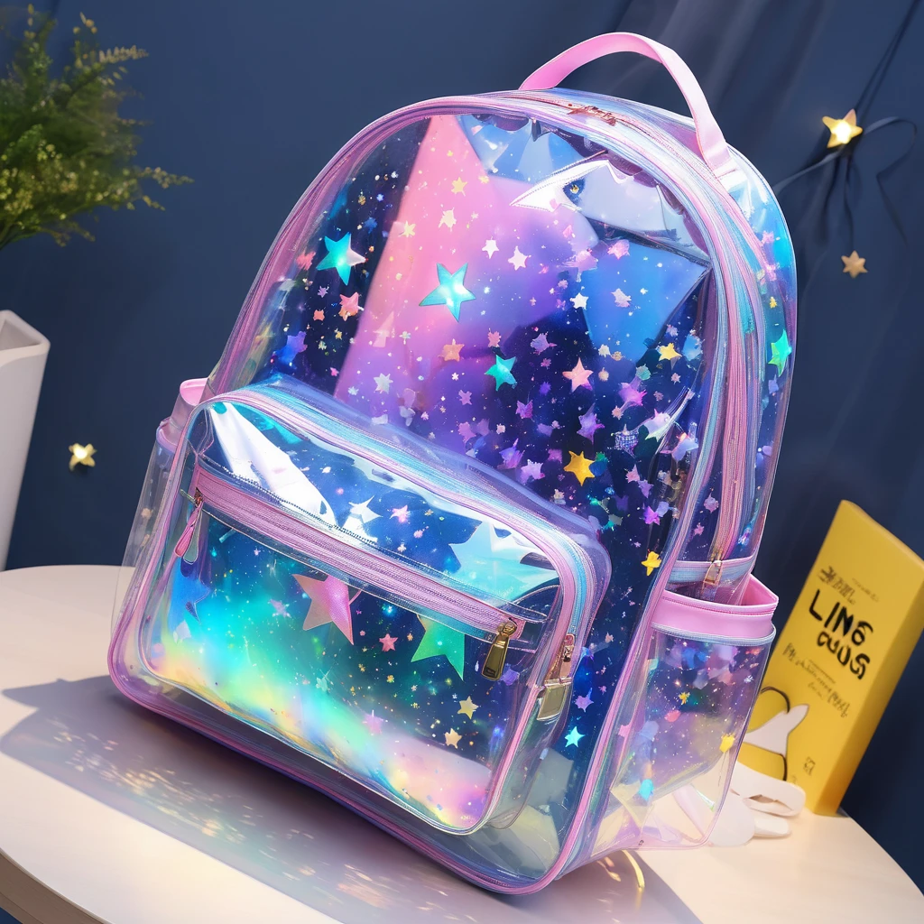 (masterpiece, best quality:1.2),Stars in the transparent schoolbag,Luminescence
