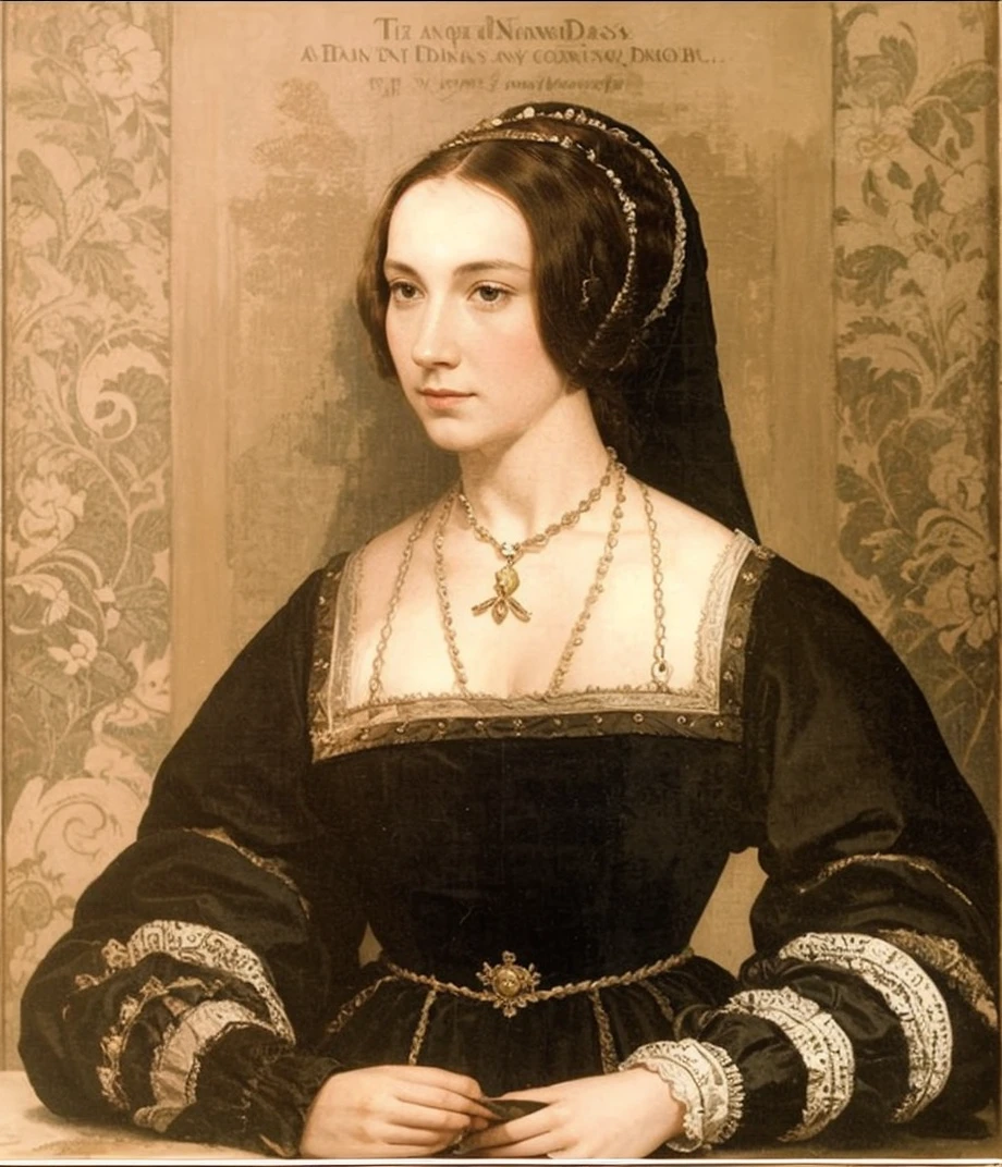 color the painting and expand it making a tudor dress