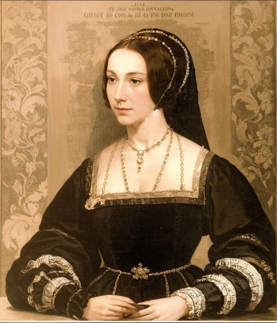color the painting and expand it making a tudor dress