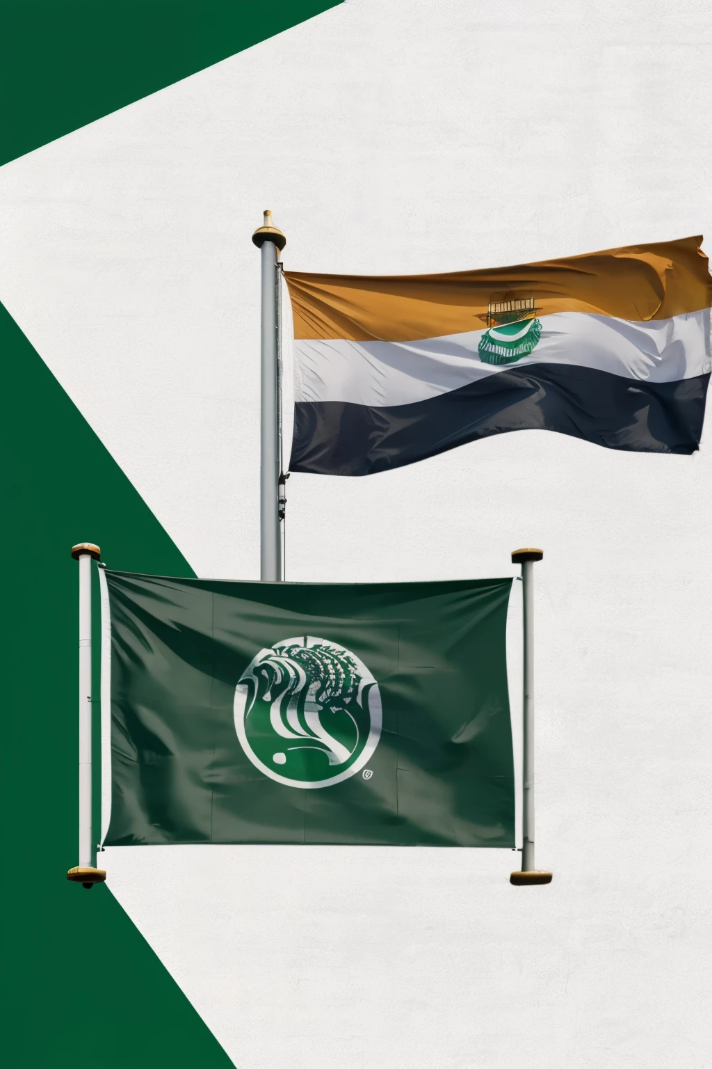Design a modern logo for Smart Bangladesh 2041. Include elements of innovation, digital transformation, inclusivity, and sustainability. Reflect technology, equal opportunities, renewable energy, and a collaborative government. The logo should inspire progress and unity for a prosperous future. Make sure, the logo is Bangladeshi flag colored with Bangabandhu Sheikh Mujibur Rahman portrait watermark. 