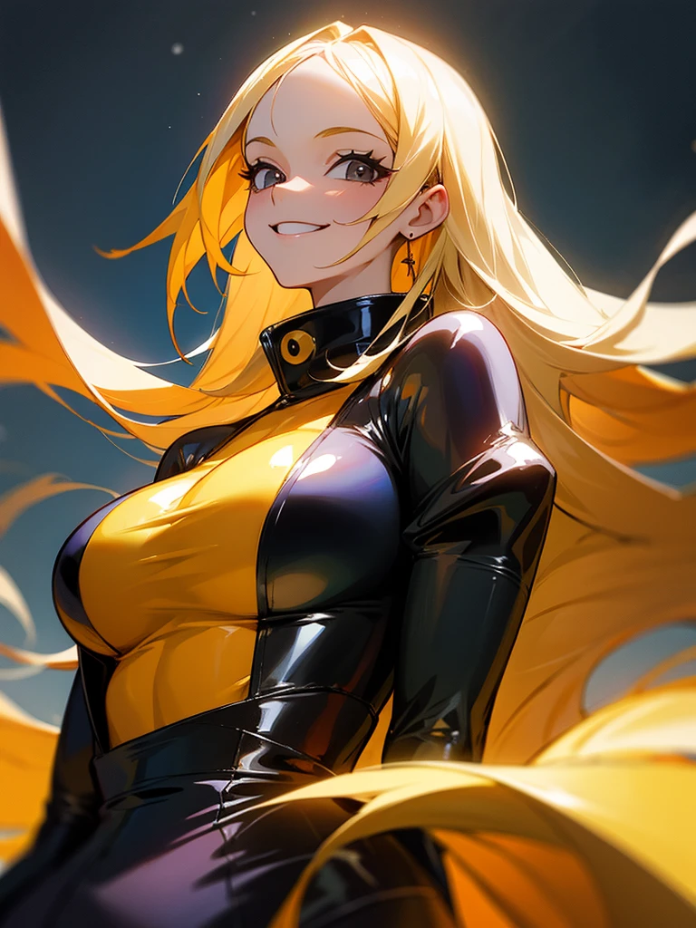 latex one piece Big Breasts Upper Body long hair smile