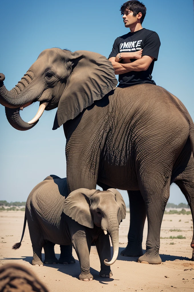 Create a logo with the word MIKE, and an elephant