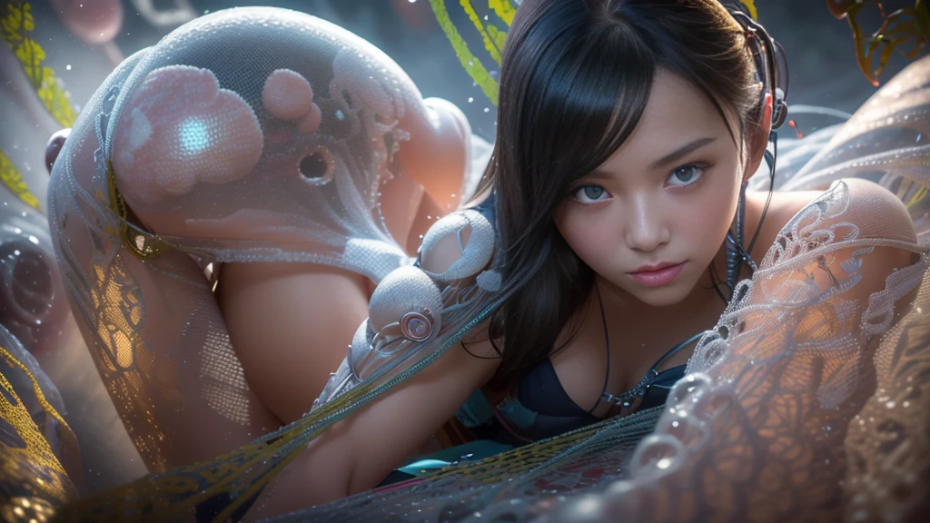 (1 mechanical cyborg girl) 、(14 year old Russian girl, European appearance)、maximum quality、Masterpiece artwork、Super high resolution、(photorrealistic:1.4)、CRU photo、1 Russian girl、Fight mutants、shining skin、(((1 Russian girl mechanic)))、With a beautiful knife、(Red body with metallic effect and riveted steel plates)、(Battle Cups、ogre、Fierce battle with orcs),(Fight the aliens furiously)、Fight fiercely、(Beautiful forest background)、(Fighting demonic beasts)、(small LED)、((super realistic details))、bring、(The story of a strong giant demonic beast),global illumination、shade、octane rendering、、Ultra-spicy、Raw skin is exposed when split、metalwork、Details of complex ornaments、Russian details、Very complex detailing、realistic light、(mystical expression),CGSoação Trends、blue colored eyes、radiant eyes、facing the camera、neon detailmechanical limbs)、(blood veins, connected to tubes)、(wires and cables, Plug-in in the head)、small LED、,Mechanical hips、swooping、(Hands are also made of machines)、(Attack of monstrous beasts)、