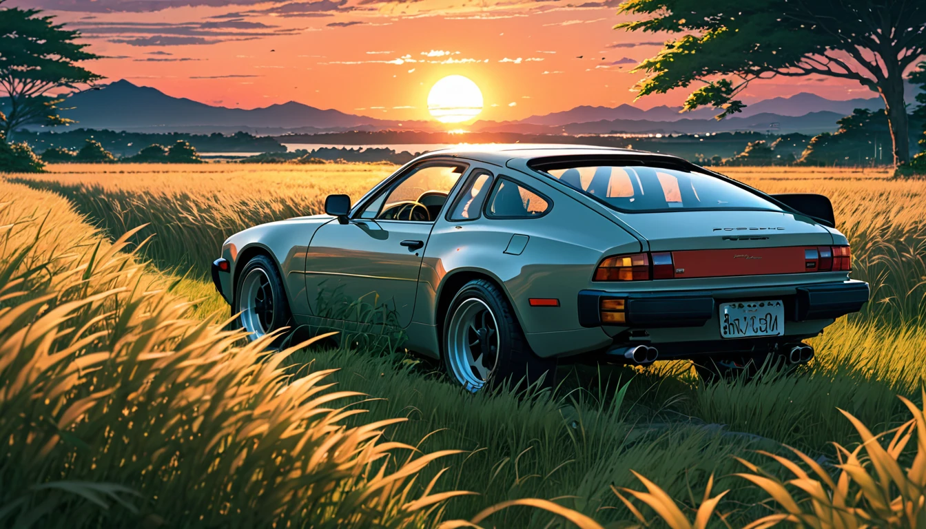 1983 Porsche 924、Anime scenery of a girl sitting in tall grass with a sunset in the background.Beautiful anime scene, Beautiful anime peace scenes, Makoto Shinkai Cyril Rolland, Beautiful anime scene, Awesome Wallpapers, Anime Art Wallpapers 8K, Anime Background, artistic Anime Background, anime wallpaper 4k, Anime Art 4K Wallpaper, Anime Wallpaper Art 4k,