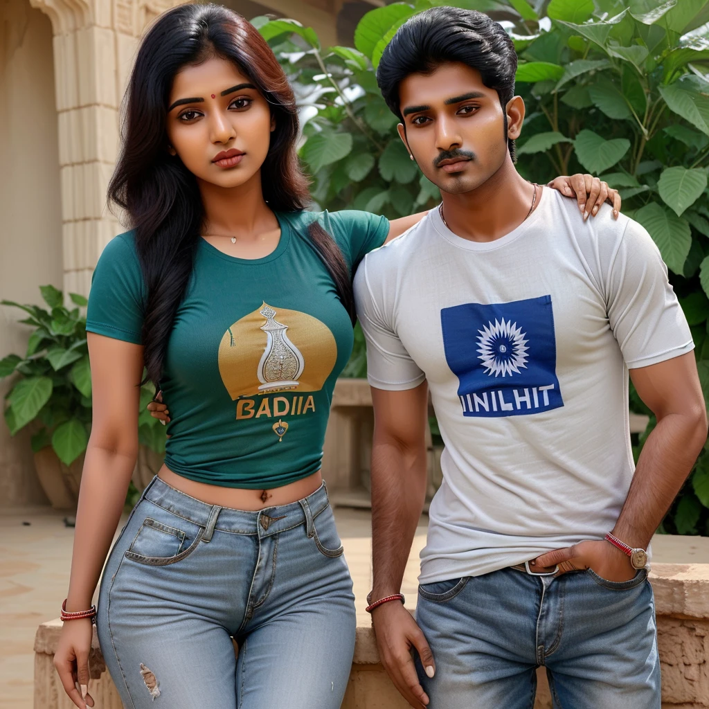 Woman in india gavar t shirt with roshni with boyfriend name abutalib 