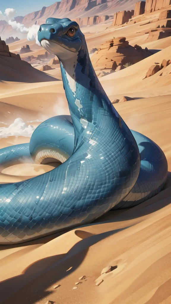 , Large snake, desert ,blast , (lots of smoke)