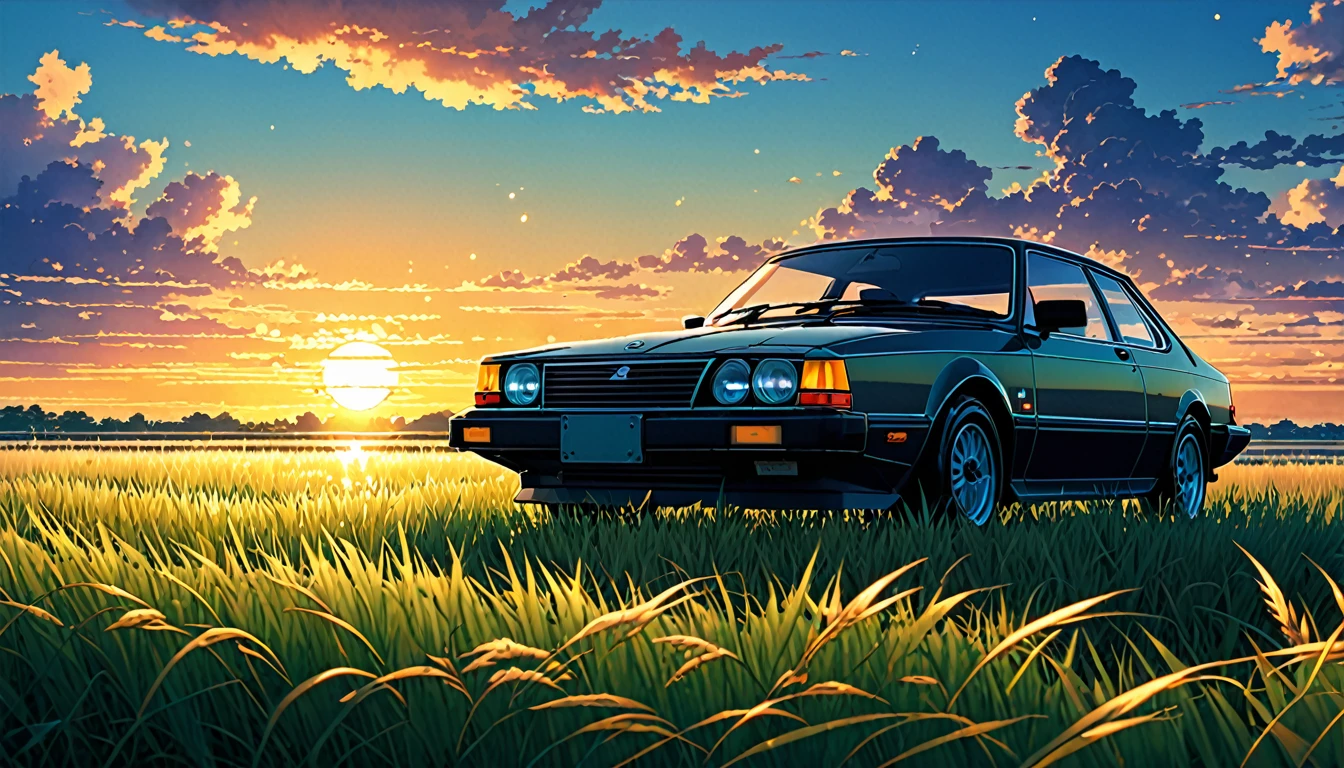 1985 Saab 900 Turbo、Anime scenery of a girl sitting in tall grass with a sunset in the background.Beautiful anime scene, Beautiful anime peace scenes, Makoto Shinkai Cyril Rolland, Beautiful anime scene, Awesome Wallpapers, Anime Art Wallpapers 8K, Anime Background, artistic Anime Background, anime wallpaper 4k, Anime Art 4K Wallpaper, Anime Wallpaper Art 4k,