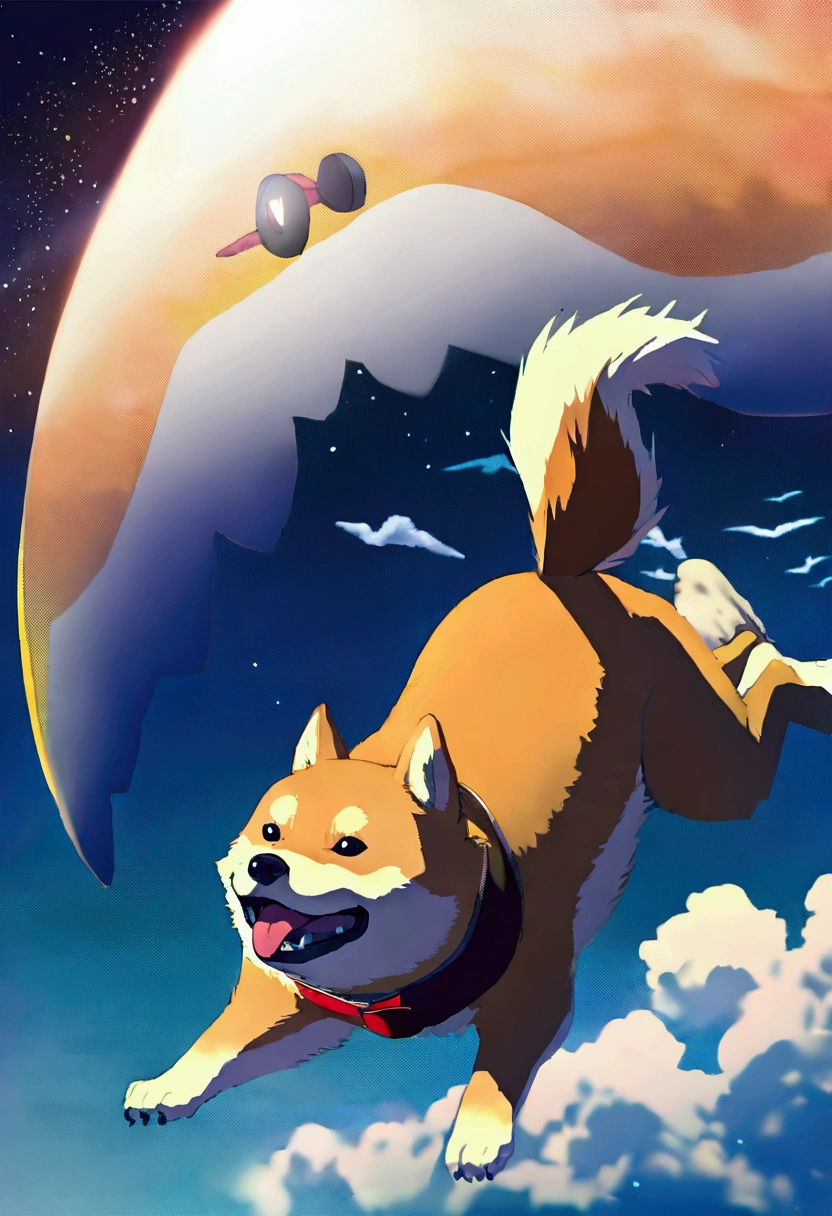 doge,Shiba Inu,flight,Flying Dog,fly in the sky,One
