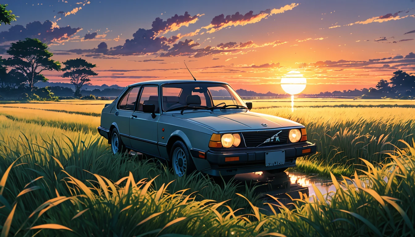 1985 Saab 900 Turbo、Anime scenery of a girl sitting in tall grass with a sunset in the background.Beautiful anime scene, Beautiful anime peace scenes, Makoto Shinkai Cyril Rolland, Beautiful anime scene, Awesome Wallpapers, Anime Art Wallpapers 8K, Anime Background, artistic Anime Background, anime wallpaper 4k, Anime Art 4K Wallpaper, Anime Wallpaper Art 4k,