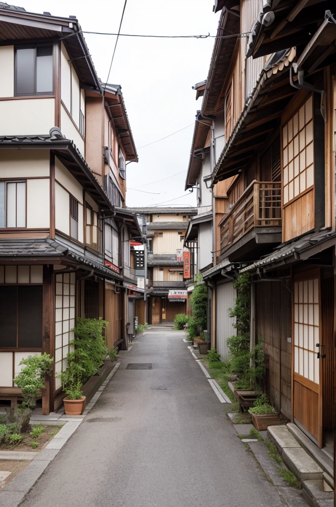 A developed, rustic urban landscape with a Japanese feel
