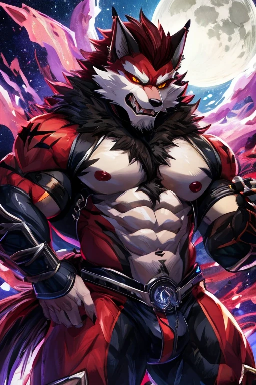 anime character with a huge muscular body and a full body, Shingei conceptual art, pixiv, furry art, muscular man-lobo, angry high moral sexy man-lobo, Evangelion Beast Mode, man-lobo man, our species, strong moonlight, SFW version, man-lobo”, Full body closeup, man-lobo?, man-lobo, man, muscular gigachad