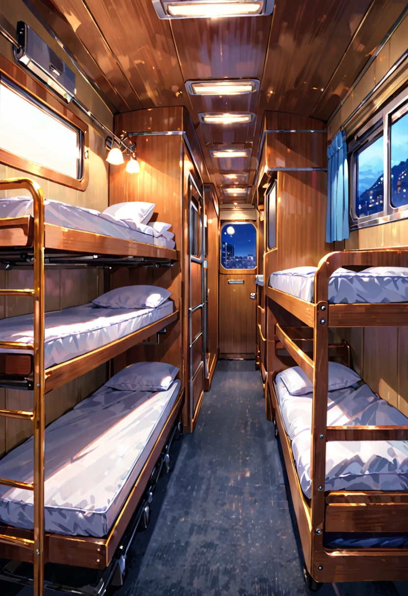 Rolling stock、Sleeper train、night train、Small room、Bunk beds、