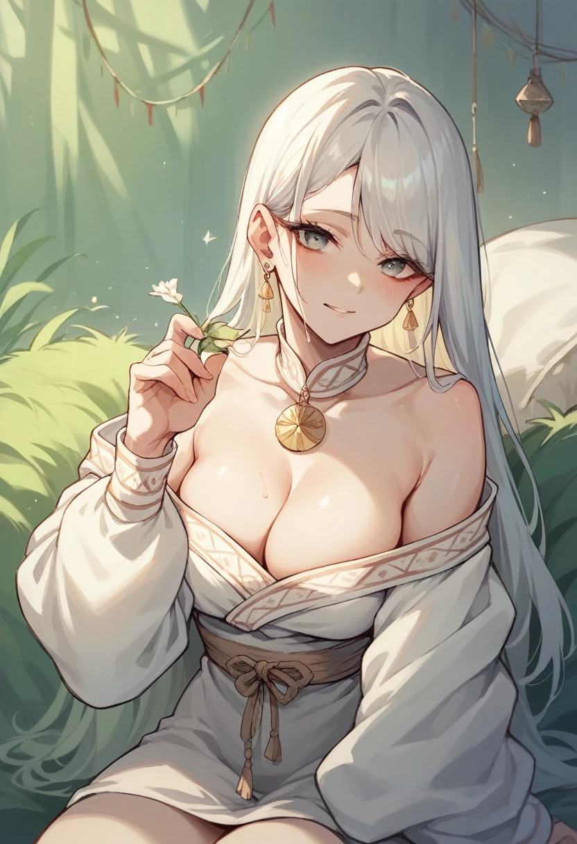 a solo 20 year old white woman camping semi nude