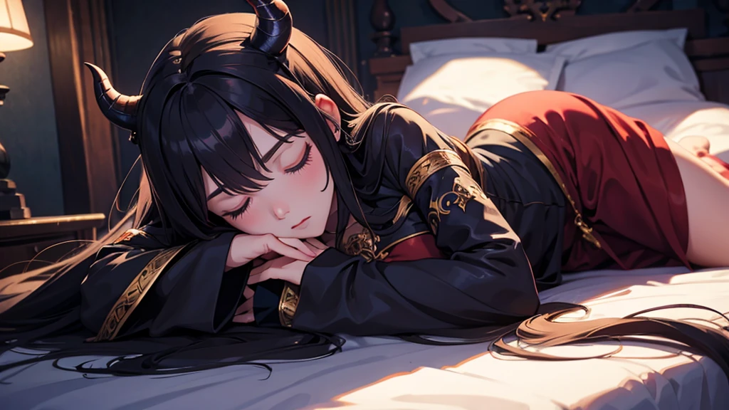 demon girl sleeping in the kingdom room