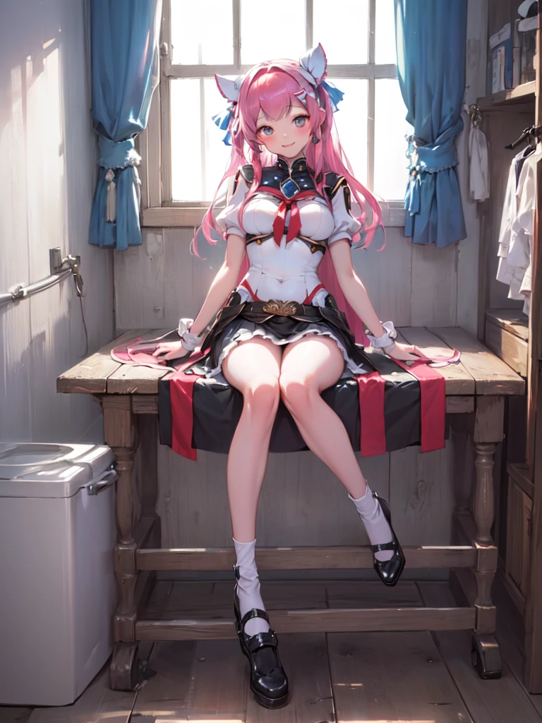 (masterpiece:1.4), (Highest quality:1.4), (High resolution:1.4), (masterpiece, Highest quality, High resolution:1.4), Giffany, , (Cable Bow:1.1), smile 