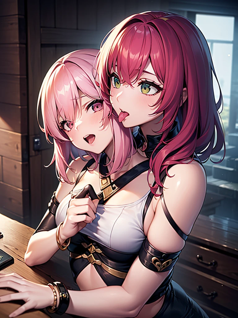 masterpiece、(Highest quality)、1 female、(calarsr、Pink Hair、Scapula、first round、Crop top、bracelet、Bracelet、Pauldrons)、(((Browsing Caution、rape、deep throat、Oralセックス、(vein 、Put your hand on someone else's head)、saliva、Oral )))、((Get the whole picture of the subject、Upper Body 、Extreme Close-up、Sexy Woman、blush、Blowjob、(Detailed face:1.2)、Showcase、(Perfect Eyes:1.1) 、Simple Background、A girl surrounded by many goblins、Girl having her breasts grabbed、((rapeされている女の子:1.7))、Lesbian Sex,Hentai porn