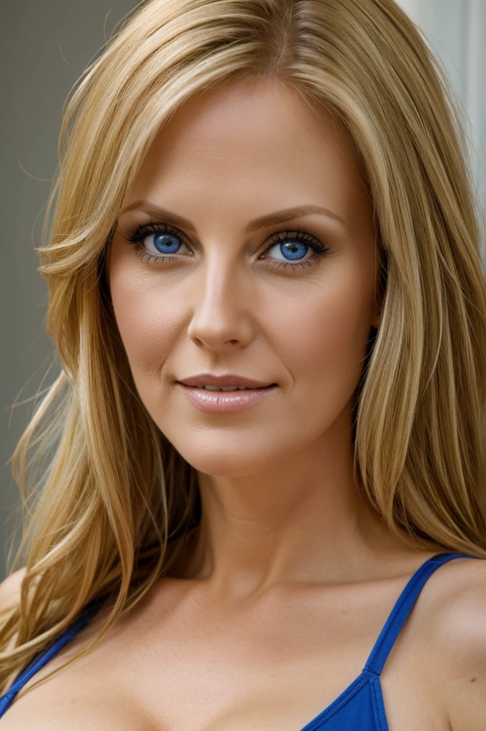 Blonde woman 34 years old blue eyes looks like Julia Ann 