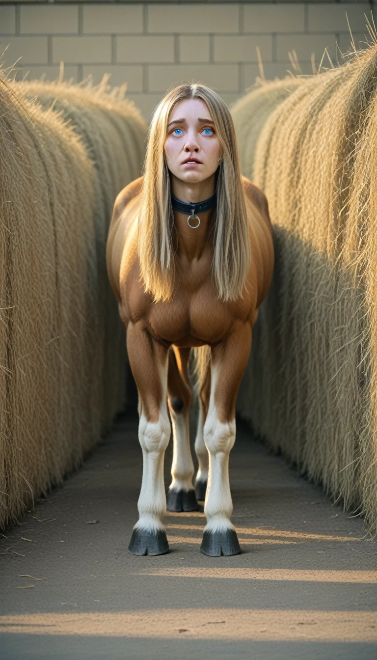 1 girl. Ketaur. Cold. Allergy. Hay fever. Runny nose. Nasal mucus. Snot. Sneeze. Full height. Full body. Blonde. Long hair. Blue eyes. Snotty nose. Snot from nose. Slave. Slave collar. Extremely detailed CG Unity 8k wallpaper. Ideal lighting. Ultra high resolution 4K. Super detailed 8K resolution.