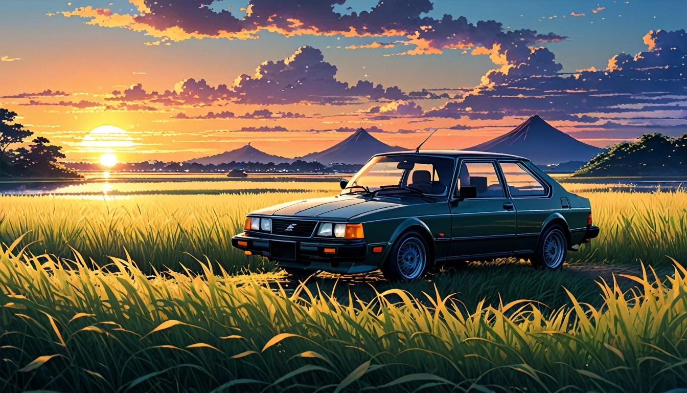1985 Saab 900 Turbo、Anime scenery of a girl sitting in tall grass with a sunset in the background.Beautiful anime scene, Beautiful anime peace scenes, Makoto Shinkai Cyril Rolland, Beautiful anime scene, Awesome Wallpapers, Anime Art Wallpapers 8K, Anime Background, artistic Anime Background, anime wallpaper 4k, Anime Art 4K Wallpaper, Anime Wallpaper Art 4k,