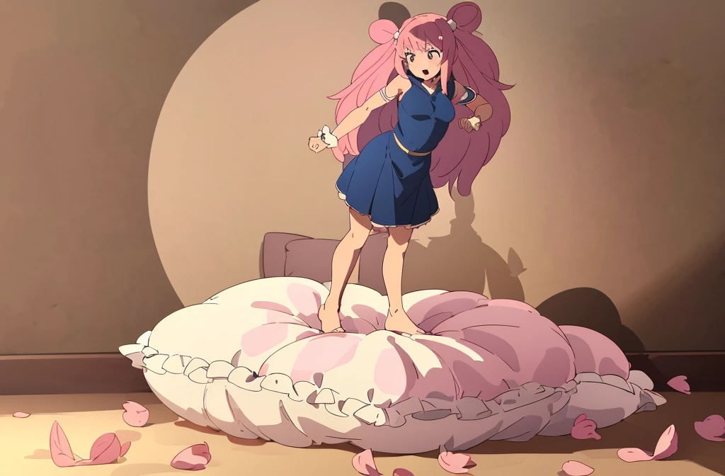 (best quality, masterpiece),full body, 1 girl, solo, mine ,nsfw, details, (Light and shadow oxtail , Cute girl posing on pillow ,steam, pillow humping,(pillow ride), masturbation, pillow straddling, crotch rub, hump,open mouth , kneeling,(Steaming hot),(pillow), (((pink hair))),