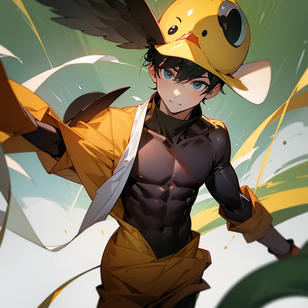 man wearing a duck costume