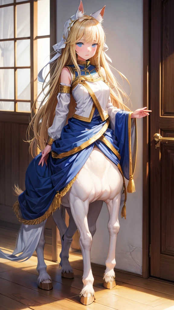 1 girl. Ketaur. Cold. Allergy. Hay fever. Runny nose. Nasal mucus. Snot. Sneeze. Full height. Full body. Blonde. Long hair. Blue eyes. Snotty nose. Snot from nose. Slave. Slave collar. Extremely detailed CG Unity 8k wallpaper. Ideal lighting. Ultra high resolution 4K. Super detailed 8K resolution.