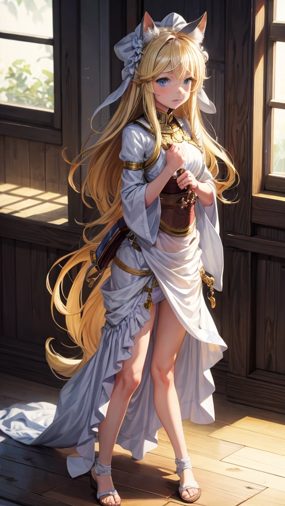 1 girl. Ketaur. Cold. Allergy. Hay fever. Runny nose. Nasal mucus. Snot. Sneeze. Full height. Full body. Blonde. Long hair. Blue eyes. Snotty nose. Snot from nose. Slave. Slave collar. Extremely detailed CG Unity 8k wallpaper. Ideal lighting. Ultra high resolution 4K. Super detailed 8K resolution.