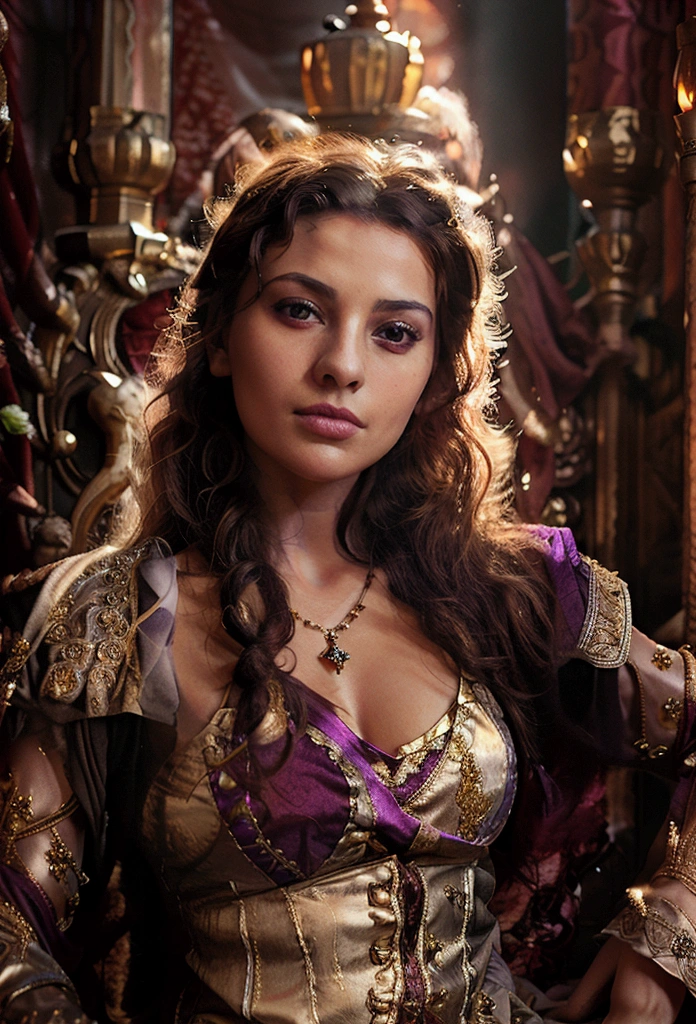 Beautiful turkish queen, long neck, purple, pretty, gorgeous, royalty